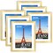 8x10 Picture Frame Bulk-6 Pack, Gold Picture Frames Collage Wall Decor, Wall & Tabletop Picture Frames, Photo Frame with HD Plexiglass, Display Pictures 5x7 with Mat or 8x10 Without Mat